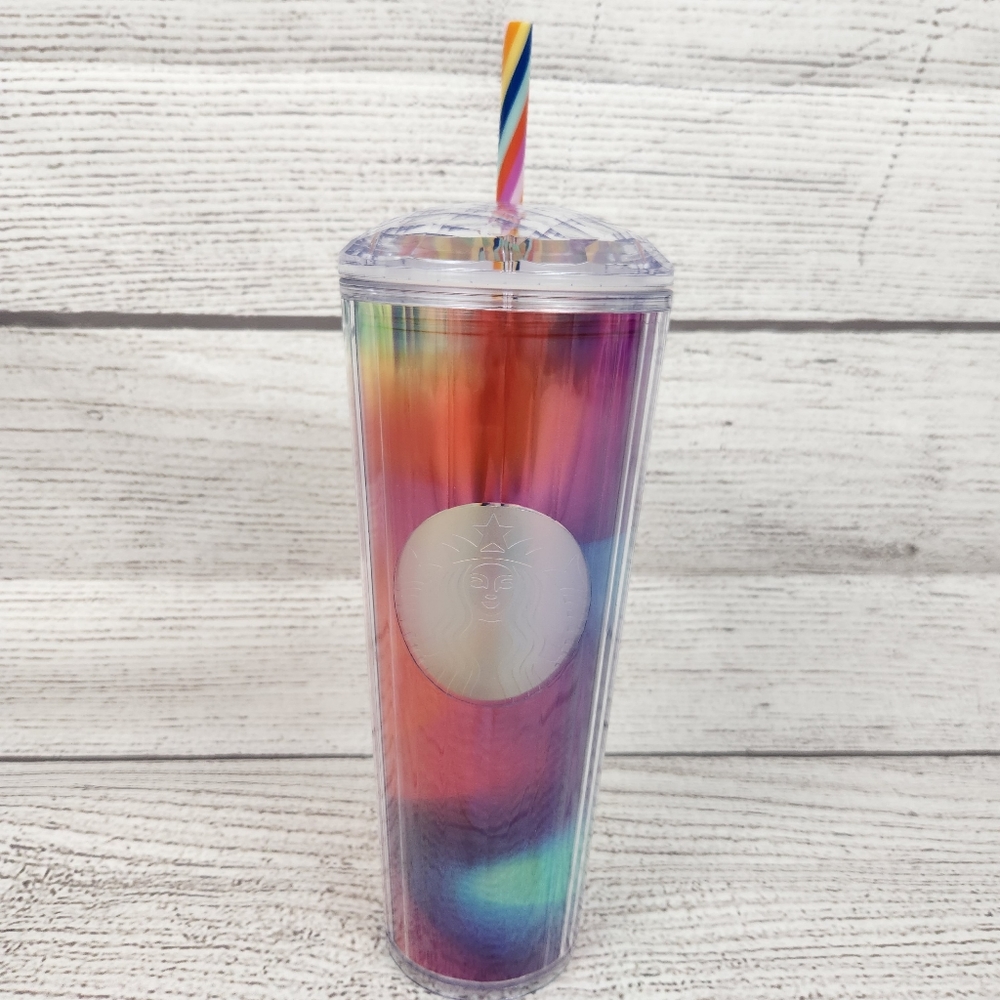 Starbucks Venti Rainbow Tie Dye Dome Tumbler 24oz